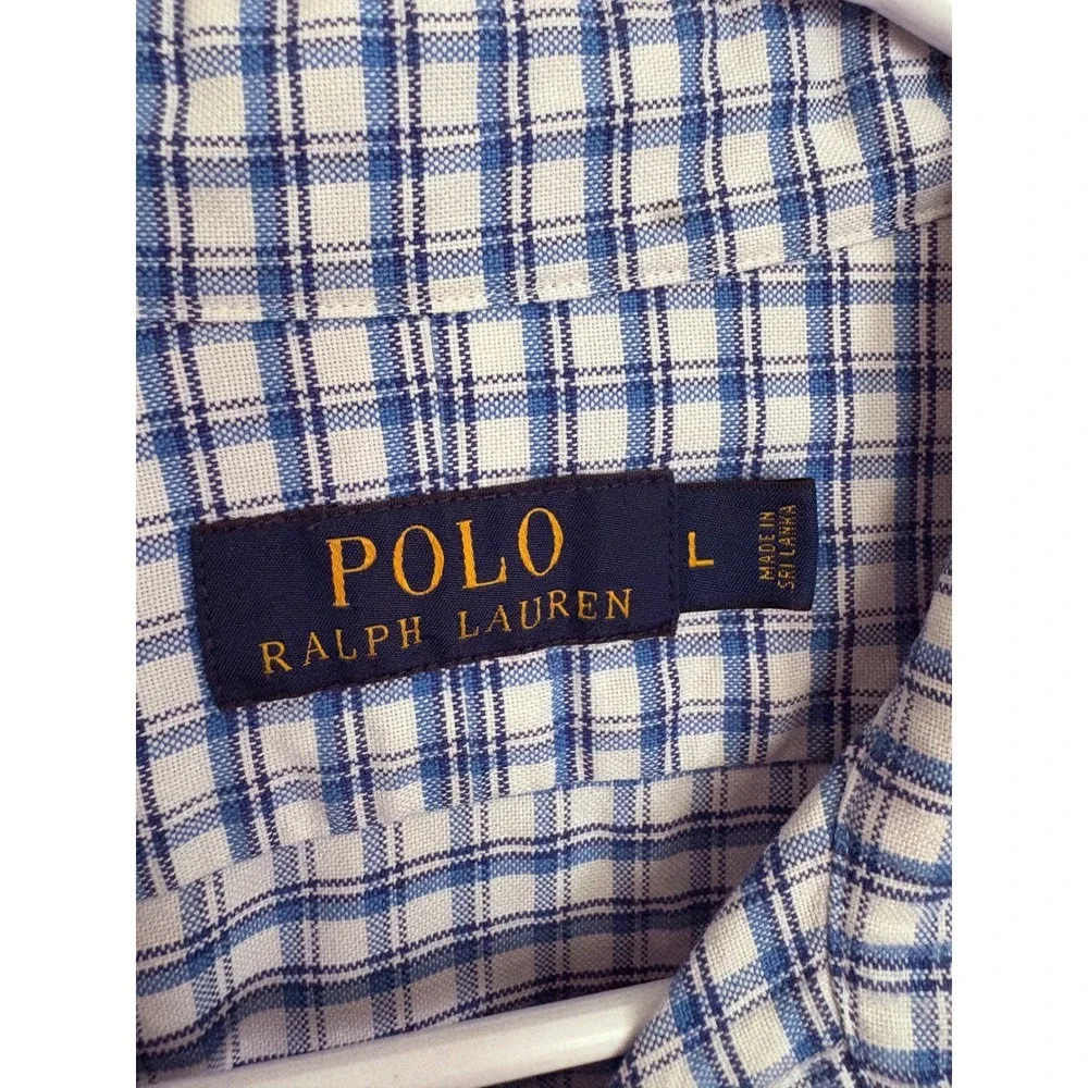 Polo Ralph Lauren Men's Blue Plaid Long Sleeve Button Down Shirt